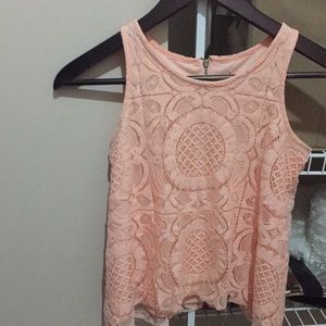 pink lacey flower top
